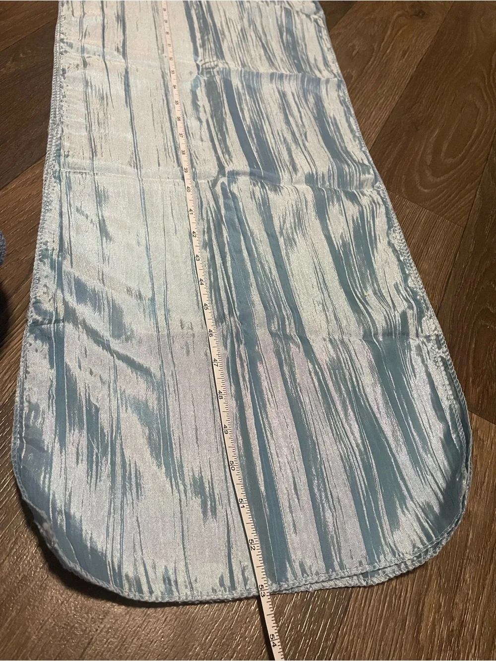 Light Blue Shimmer Fabric Table Runner Set Of 7